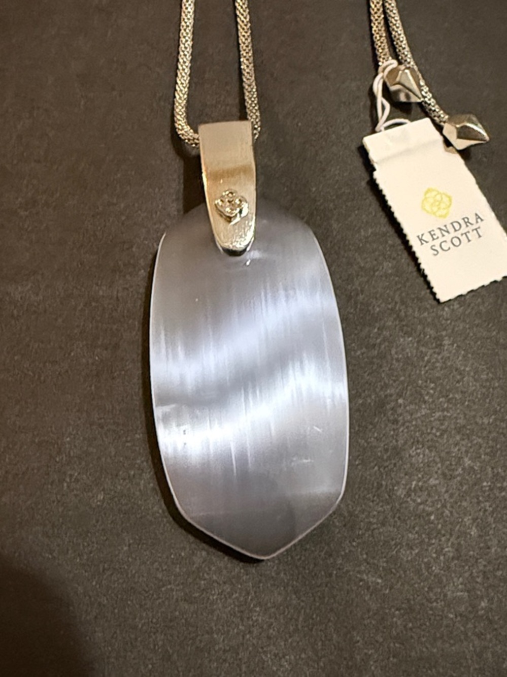 Kendra Scott Necklace with Gray Matte Stone Pendant - Picture 4 of 4
